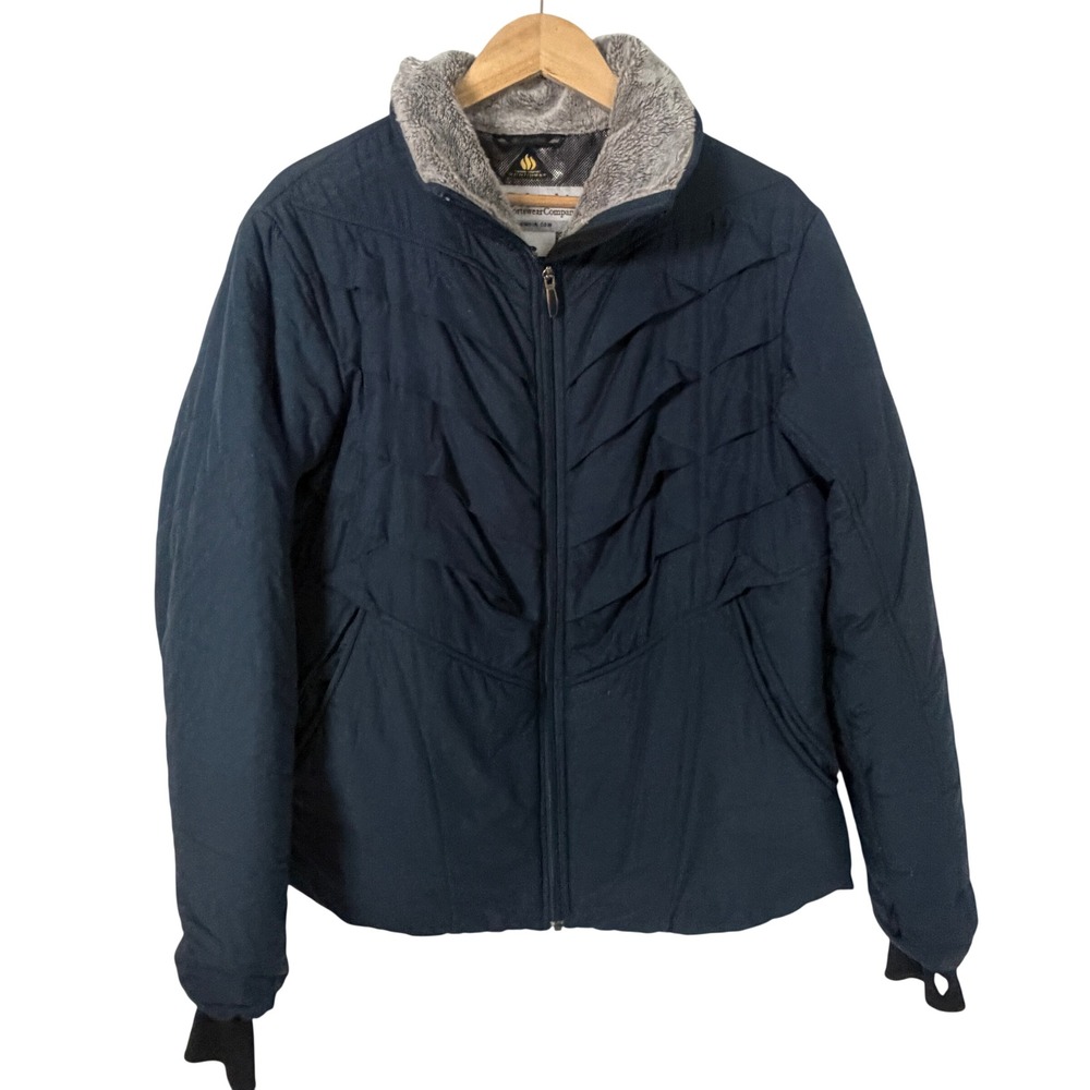 Columbia Interchange Jacket Womens XL Navy Blue Excellent Omni-Heat Quilted